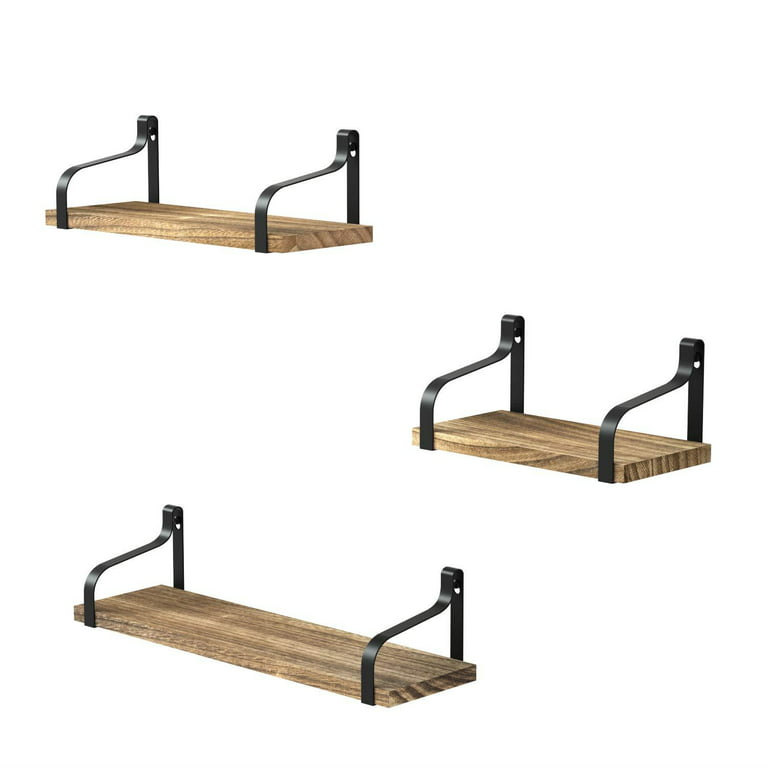 Greenco Rustic Wall Mounted Floating Shelves For Living Room