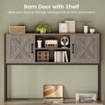 thumbnail image 7 of Farmhouse L Shaped Computer Desk with 2 Drawers and Storage Shelves, Reversible 86.6" Gaming Desk with LED Lights, Corner Office Desk for Home Office, Bedroom, Living Room, 7 of 7