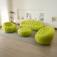 thumbnail image 5 of Sodrens 42.52" Bubble Couch,Modern Upholstered Mesh Fabric Lazy Floor Sofa,3D Honeycomb Shape Bubble Sofa Curved Couch for Living Room,Office,Apartment,No-Assembly(Fluorescent Green,Ottoman), 5 of 9
