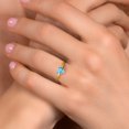 thumbnail image 4 of Gem Stone King 14K Two Tone Gold Swiss Blue Topaz Solitaire Engagement Ring for Women | 0.55 Cttw | Heart Shape 5MM | Gemstone November Birthstone | Size 8, 4 of 6