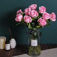 thumbnail image 4 of 10 ramos de rosas falsas Rojo Verde Decoración de boda jardín 50 cm, 4 of 5