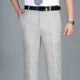 thumbnail image 3 of Pantalones de traje de lino para hombre, pantalones de verano drapeados negros fluidos para hombre, ropa de trabajo, ropa de diseñador elegante vintage de licra, novedad elegante, 3 of 5