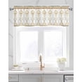 thumbnail image 2 of Aztec Boho Kitchen Valances for Windows Farmhouse Linen Window Valance Curtain for Living Room Window Treatment Ethnic Southwest Tribe Geometric Stripes Valance Rod Pocket Topper Drape, 54 x 18 Inch, 2 of 6