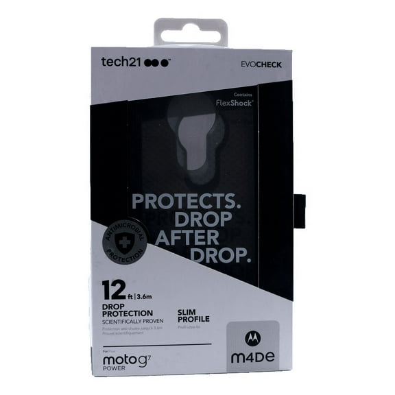 Tech21 Evo Check Series Case for Motorola Moto G7 Power - Smokey Black