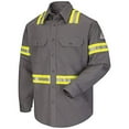 thumbnail image 1 of Bulwark Mens Midweight FR Enhanced Visibility Uniform Shirt, Grey, 2X-Large, 1 of 2