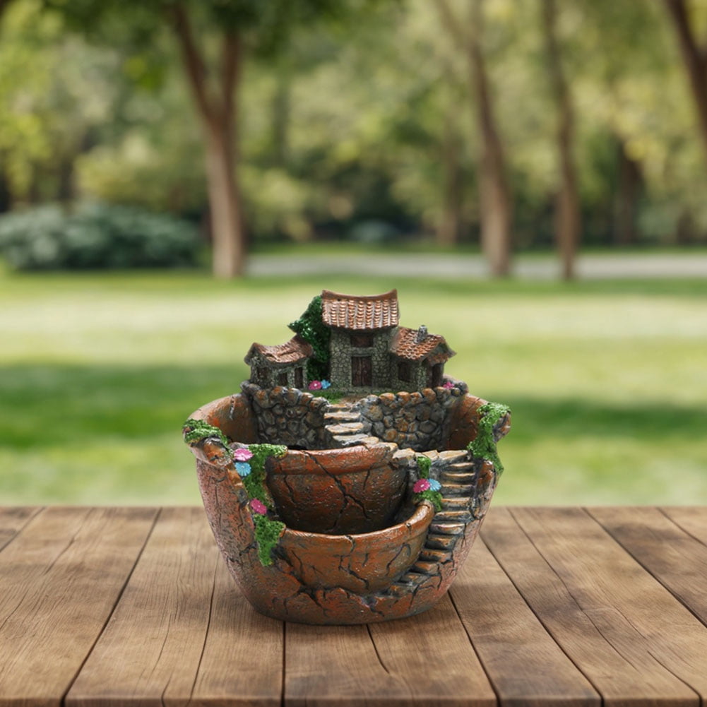 CARRFA 2025 Creative Fairy Garden Planter Plants Pot, Flowers Succulent Plants Fairy House Pot Holders Hanging Garden Design with Sweet House