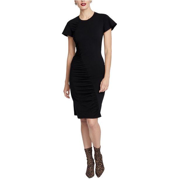 Rachel Roy Womens Amelie Ruched Jersey Dress, Negro, XX-Large