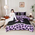 thumbnail image 4 of Castle Fairy Leopard Print Bow Queen Comforter Set,Bling Crystal Bedding Comforter Set, 4 of 8