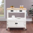 thumbnail image 4 of Radford Engineered Wood  Kitchen Cart with Wood Top and White Base, 4 of 11