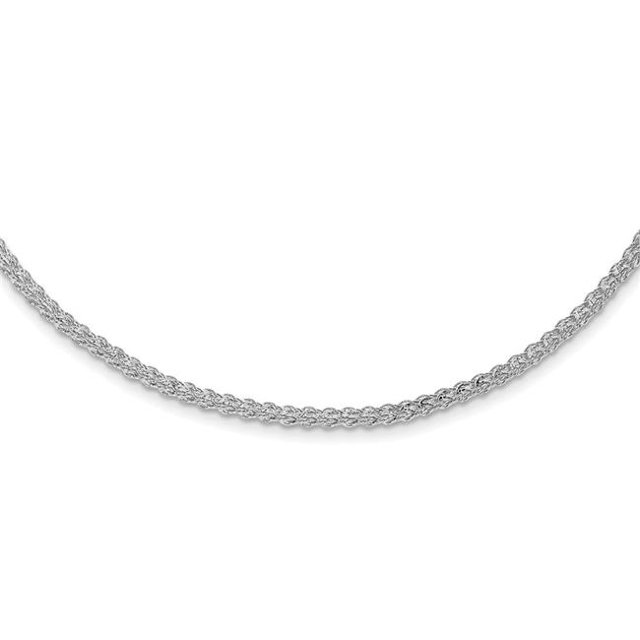 Quality Gold SF2811W-18 14K White Gold Polished Fancy Link 18 in. Necklace