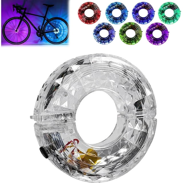 7 Color LED Cycling Wheel Hub Light for Night Riding, LED Bike Wheel Light, Waterproof Safety Tire Lights, Bike Wheels Lights Rechargeable, 7 Color &18 Modes, USB Rechargeable