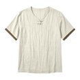 thumbnail image 3 of CUSTG Big & Tall Men Blouse Summer Casual Pullover Tops Tunic Classic Short Sleeve Solid Color Shirt, 3 of 5