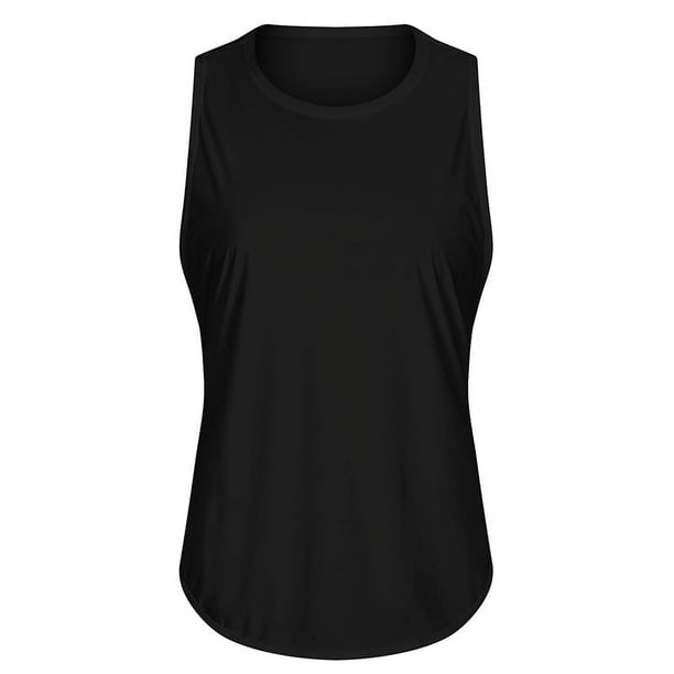Camiseta de yoga de primavera y verano, blusa sin mangas para mujer, blusa de yoga holgada, transpirable y de secado rápido