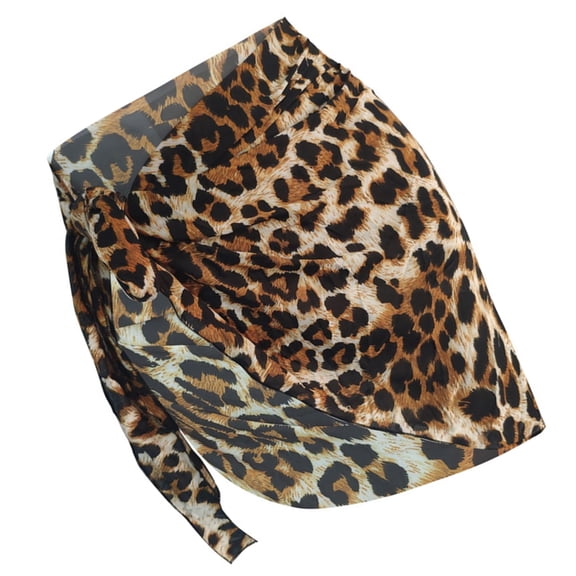 Womens Sarongs Wrap Skirt Leopards Print Tie Side Beach Bikini Cover Ups Skirt