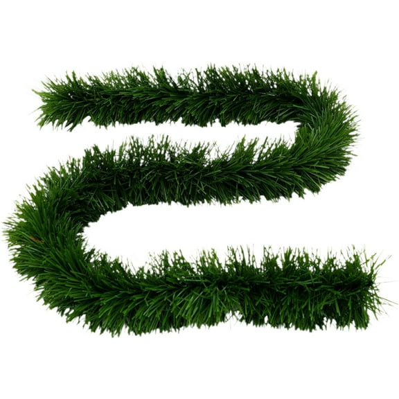 6.56Ft Green Christmas Garland Decorations, Xmas Greenery Tinsel Stems Non-Lit Soft Twist Garland Decor for Tree Stairs Railing Front Door Mantle Fireplace Indoor Outdoor Holiday Home(Green,78.7x3")