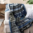 thumbnail image 3 of Father''s Day Blanket Gifts for Husband, Husband Birthday Gift, Top Husbands Gifts from Wife, Best Men''s Christmas Wedding Anniversary Love Birthday Gift for Him Men Husbands Blanket 60"X 50", 3 of 6