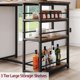 thumbnail image 2 of Rustic brown 3-piece counter-height bar kitchen mesa set. features 3 almacenamiento estantes suitable para small spaces y apartments. includes dining mesa y 2 forrado bar-height sillas, 2 of 5