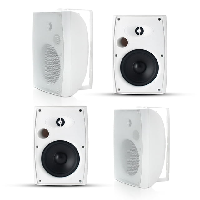 Altavoces exteriores Herdio de 6.5 pulgadas y 800 W, 2 vías, impermeables (2 pares)