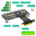 thumbnail image 3 of Riser Card M.2 M-Key NVME SSD to PCIe X4 Extension Cable with Cooling Fan RGB LED Magnetic Pad for 2230-2280 NVME SSD A, 3 of 6