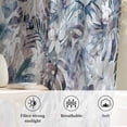 thumbnail image 6 of Palm Leaves Semi Sheer Curtains Drapes for Living Room,Bedroom,French Doors Window 72 Inches Long,Spring Tropical Leaf Botanical Vintage Blue Rod Pocket Chiffon Curtain Drapery Voile Draperies Panel, 6 of 8