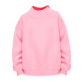thumbnail image 2 of Girls Neck Sweatshirt Long Sleeve Loose Fit Pullover Casual Solid Color Tops Fashion Oversized Clothing for School Daily Outdoor, 2 of 4