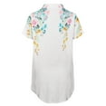 thumbnail image 5 of Moda mujer solapa impresión botón frontal cárdigan manga corta camisa Tops abrigo Pompotops  hkajfhjk474133, 5 of 5