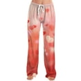 thumbnail image 2 of Women's Drawstring Valentine's Day Printed Casual Pants, Elastic Waist Lounge Pants for Women, Holiday Themed Sleepwear Pajama Pants, Comfortable Fit,Deep Red,XL, 2 of 7