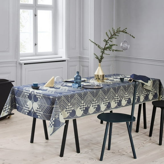 Georg Jensen Damask Christmas Tablecloth Blue Gold