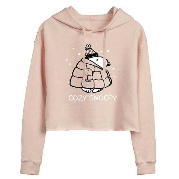 Peanuts - Cozy Snoopy - Juniors Cropped Pullover Hoodie