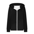 thumbnail image 6 of Enjoytime Women's Coats Lightweight Long Sleeve Zip Up Jacket Fashion Solid Color Casual Outerwear 2025 Fall Winter Clothes Black S, 6 of 6