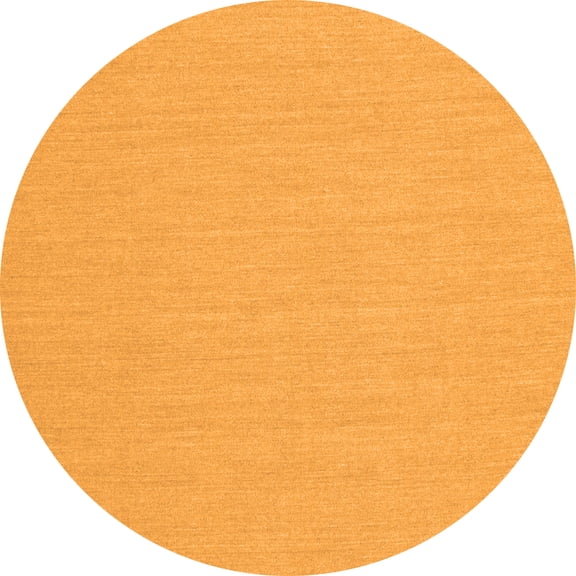 Ahgly Company Indoor Round Solid Orange Modern Area Rugs, 3' Round