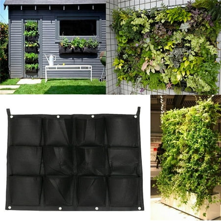 12 Pockets Indoor Outdoor Vertical Garden Wall Planter Hanging Vertical Garden Wall Planter Hanging