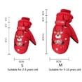 thumbnail image 2 of Gants d'Hiver pour Enfants Ski Neige Imperméables Thermiques Isolés pour Garçons Filles Tout-Petits Enfants Jeunes pour Temps Froid Gants Mitaines Gants d'Hiver Rouges, 2 of 6