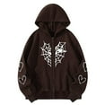 thumbnail image 2 of Fesfesfes Hoodie Jacket for Women Gothic Style Sleeve Hoodlies Zipper Thermal Hoodie Zip Up Coat Plus Size Jacket On Sale, 2 of 6