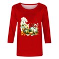 thumbnail image 5 of QIPOPIQ Hauts pour Femmes Manches 3/4 Col Rond Blouses Décontractées Amples en Solde, 5 of 5