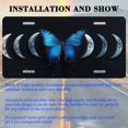 thumbnail image 3 of 1 Pcs License Plate Covers & Frames, Blue Butterfly amidst Moon Phases For Decorative Front, Aluminum License Plate Covers & Frames Cover For Men Women, 12" X 6", 3 of 7