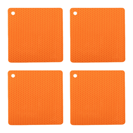 

Silicone Table Mat Silicone Trivet Non-Slip Honeycomb Kitchen Table Pad Multi-Purpose Hot Pads Spoon Rest Cooking & Dining Orange