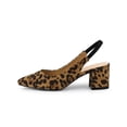 thumbnail image 7 of DARING DIVA Women's Pointed Toe Block Heel Pumps Leopard Slingback Heels Leopard 9.5, 7 of 7