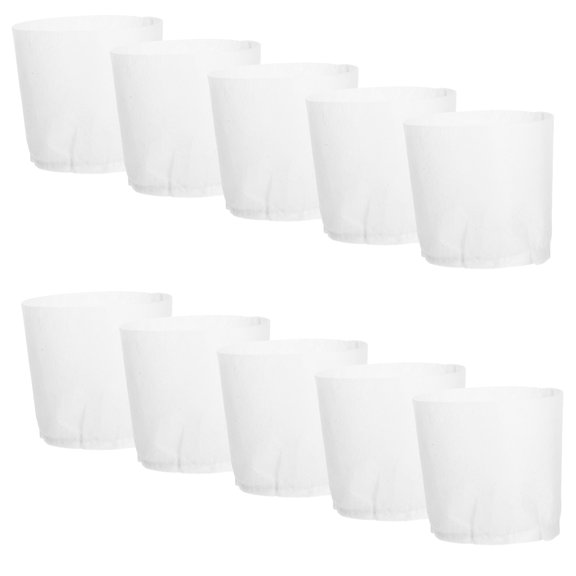 Healifty 10-Pack White Nonwoven Fabric Plant Grow Bags for Vegetable Growing and Garden Use
