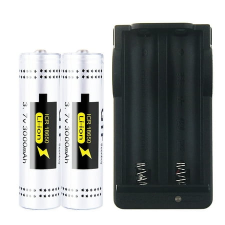Soonbuy 3.7V 18650 LED Flashlight 3000mAh Li-ion Rechargeable Battery 2pcs For Flashlight Torch and