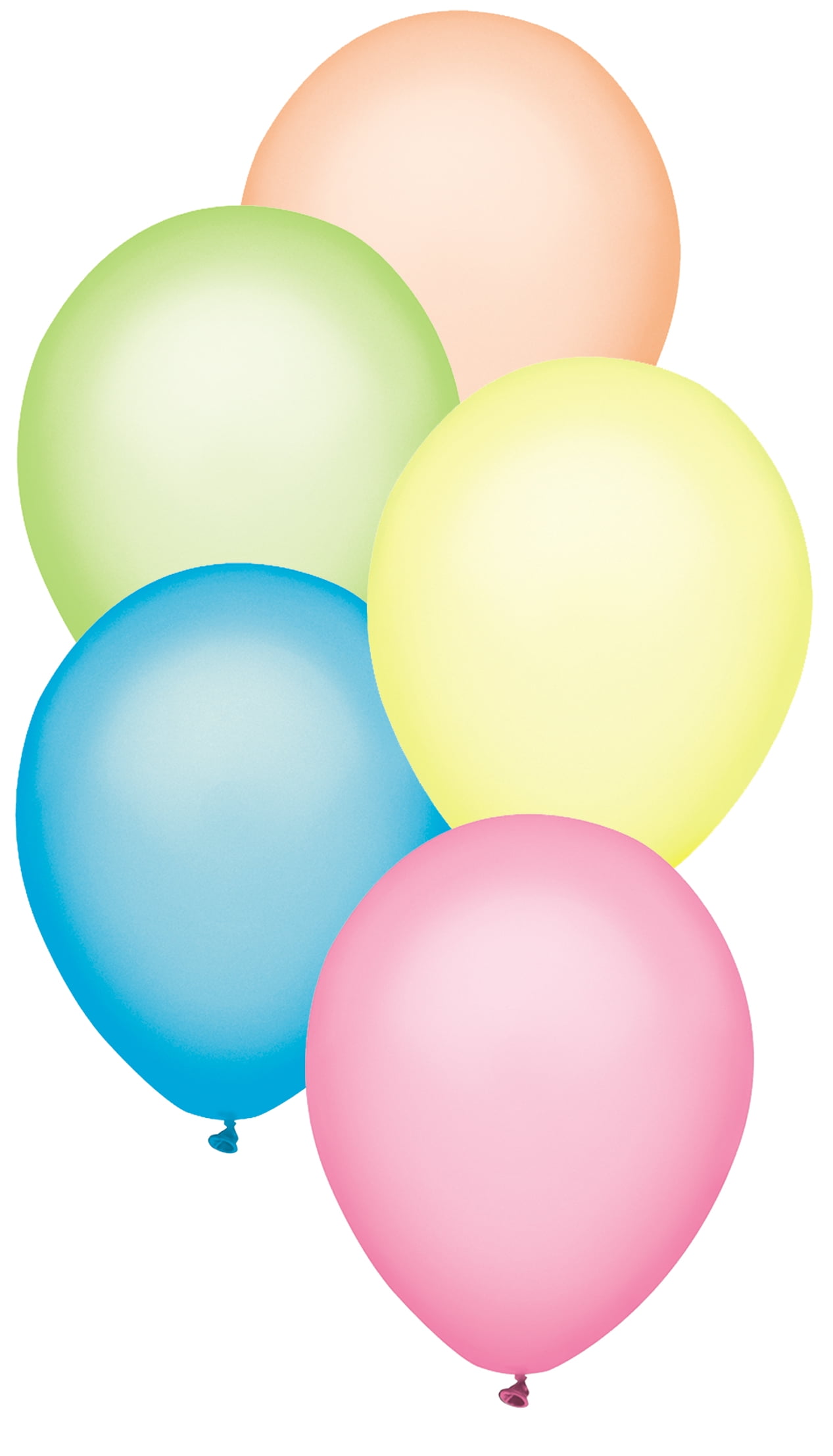Way to Celebrate Balloons 9" Assorted Neon Color Latex, 20 Count Bag