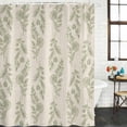 thumbnail image 4 of 60x72 Inch Shower Curtains for Bathroom, Green Botanical Fabric Bath Curtain Decor, Pastoral Elegant Spring Floral Rustic Waterproof Restroom Curtains Shower Set Accessories with 12 Hooks 60 Inch, 4 of 7