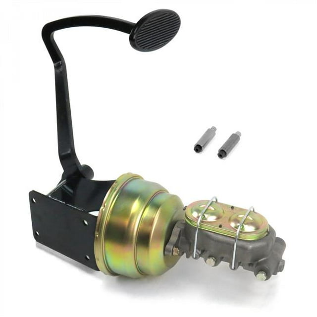40-48 Chevy 7 in. Dual Brake Pedal Kit Disc & Disc Large Oval Black Pad
