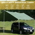 thumbnail image 2 of Canvas Tarps Heavy Duty Waterproof Tarpaulins with Aluminum Grommets, 450gsm Tarpaulin Cover for Outdoor and Indoor Use with Ropes, 2 of 12