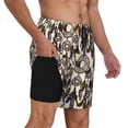 thumbnail image 2 of Naloa Dreamcatcher Print Men Swim Trunks with Compression Liner ,Board Shorts,Men's Swim Shorts with Drawstring and Elastic Waistband-Medium, 2 of 6