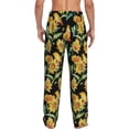 thumbnail image 3 of Uemuo Sunflowers And Bird Pattern Men's Wide Leg Palazzo Lounge Pants with Pockets Light Weight Loose Comfy Casual Pajama Pants-Medium, 3 of 9