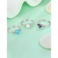 thumbnail image 5 of VESITIM Celtic Knot Rings for Women 925 Sterling Silver Promise Ring for Her Wedding Engagement Band Heart Birthstone Created Opal Jewelry Gift Size 7, 5 of 7