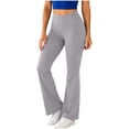 thumbnail image 2 of Mifsaly Yoga Pants for Women High Waisted Flare Leggings Soft Stretchy Workout Activewear with Pockets Gray,S, 2 of 8