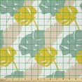 thumbnail image 2 of Ambesonne Exotic Fabric by the Yard Microfiber, Oversimplified Monstera Art, 2 Yards, Pale Teal Earth Yellow, 2 of 2