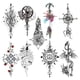thumbnail image 2 of Juego de 9 pegatinas desechables para pin up, tatuajes falsos impermeables para adultos (3) Ndcxsfigh  Libre de BPA, 2 of 9